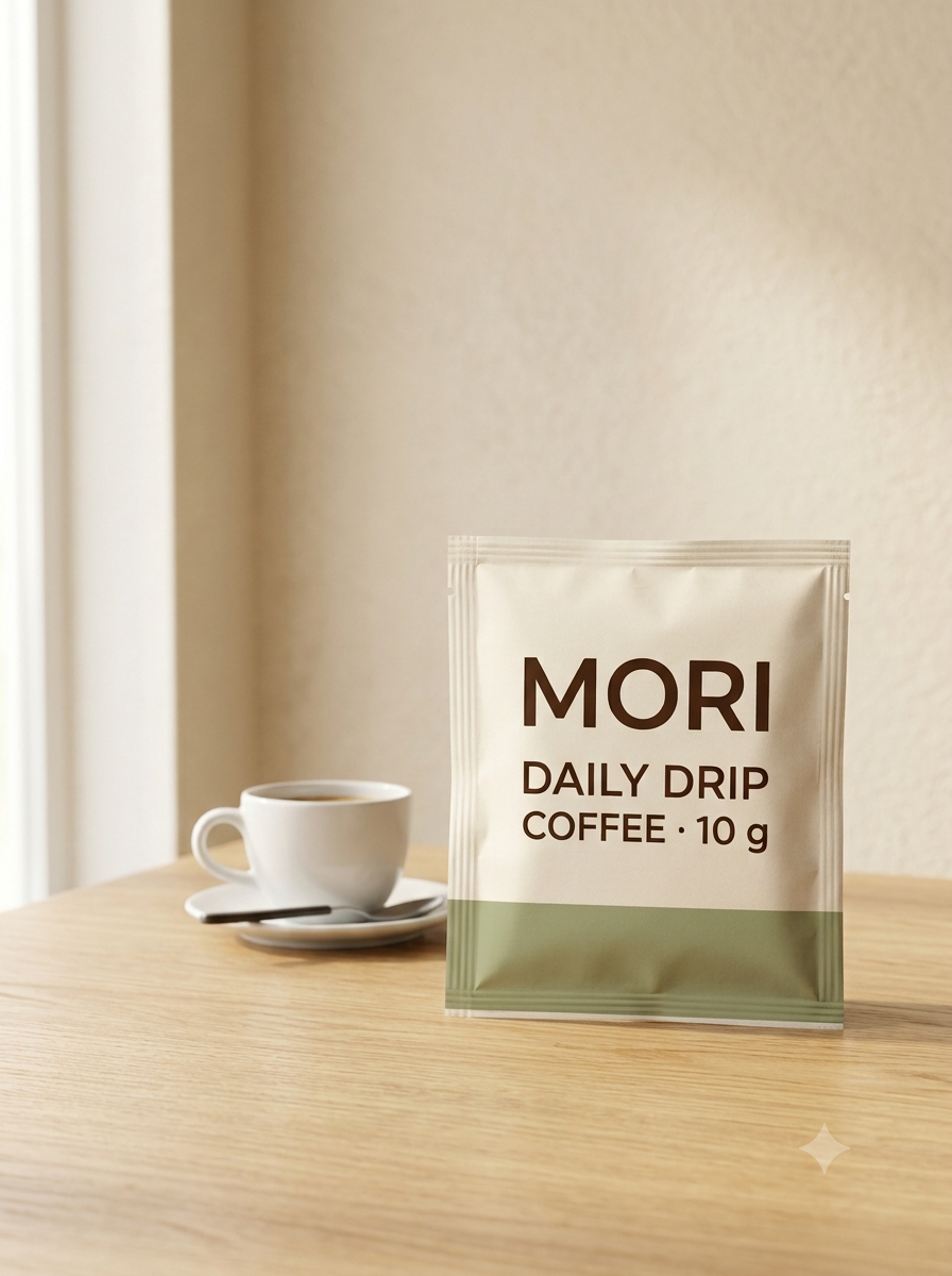 잔을 왼쪽 뒤로 옮긴 세로형 제품 이미지